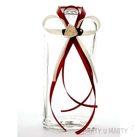 zawieszki na alkohol ze wstazki bordo krem 25 szt