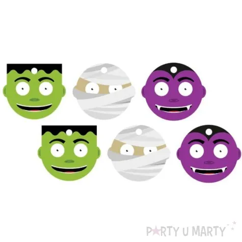 zawieszki na butelke potworki halloween congee 12 szt