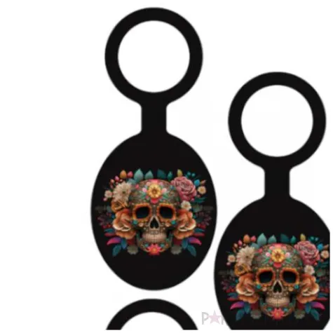 zawieszki na butelki dia de los muertos czarny congee 8 szt