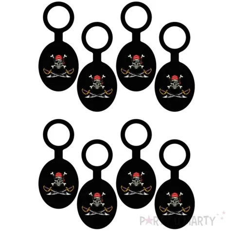 zawieszki na butelki pirat czarny congee 8 szt