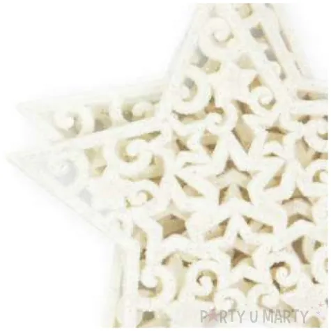 zawieszki na choinke azurowe gwiazdki partypal 10 cm 3 szt