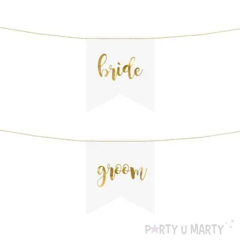 zawieszki na krzesla para mloda zloty partydeco 2szt