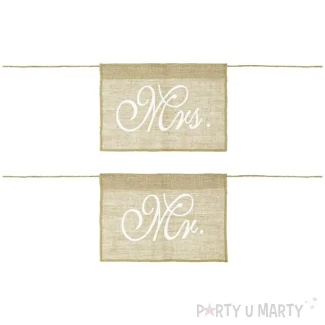 zawieszki na krzeslo mr mrs jutowe partydeco 2 szt
