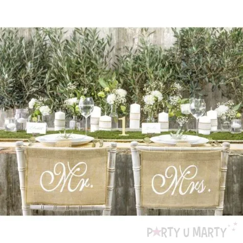 zawieszki na krzeslo mr mrs jutowe partydeco 2 szt