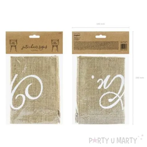 zawieszki na krzeslo mr mrs jutowe partydeco 2 szt