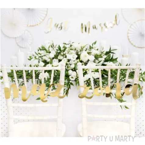 zawieszki na krzeslo zona maz zlote partydeco 2 szt