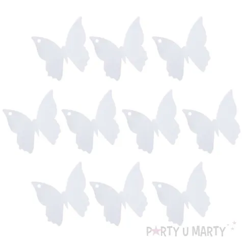 zawieszki na serwetki motylki biale godan 10 szt