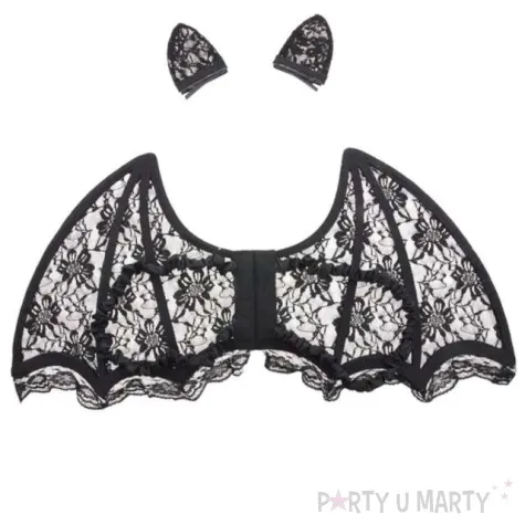 zestaw azurowy nietoperz czarny funny fashion