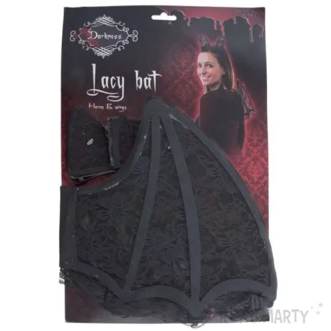 zestaw azurowy nietoperz czarny funny fashion