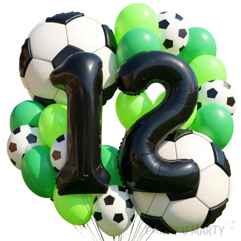 zestaw balonow 12 urodziny pilka nozna 21 szt