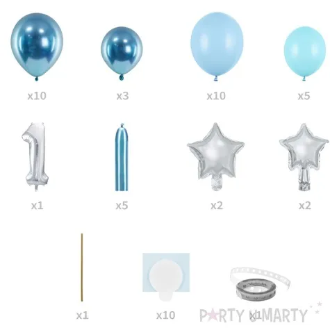 zestaw balonow cyfra 1 partydeco 90 x 140 cm