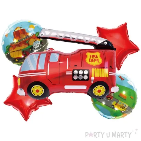 zestaw balonow folioiwych straz pozarna fire dept jix 5 szt