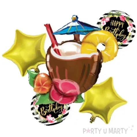 zestaw balonow foliowych happy birthday kokos jix 5 szt