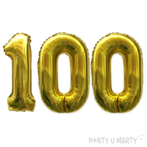zestaw balonow foliowych liczba 100 zloty 15 dgt 3 szt