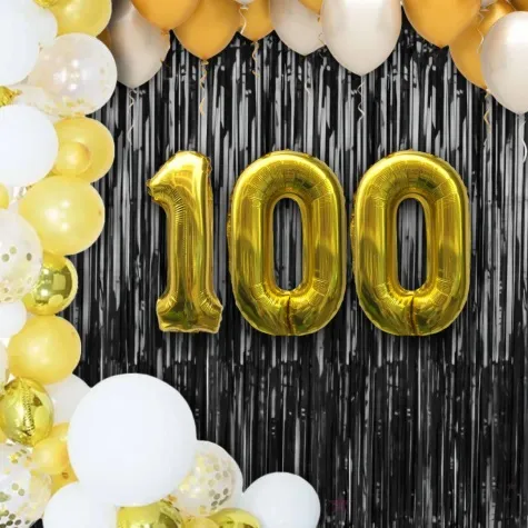 zestaw balonow foliowych liczba 100 zloty 15 dgt 3 szt
