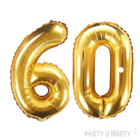 zestaw balonow foliowych liczba 60 zloty 15 dgt 2 szt