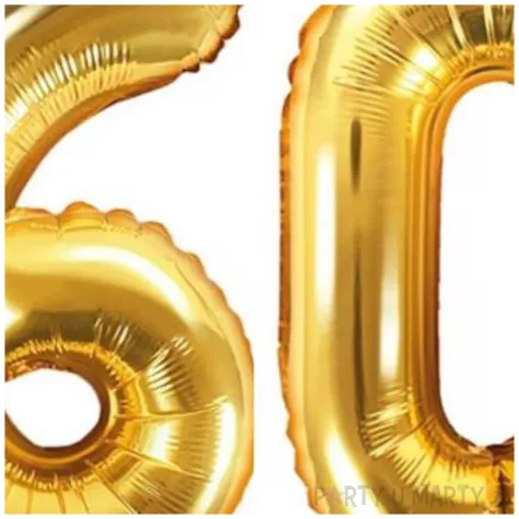 zestaw balonow foliowych liczba 60 zloty 15 dgt 2 szt