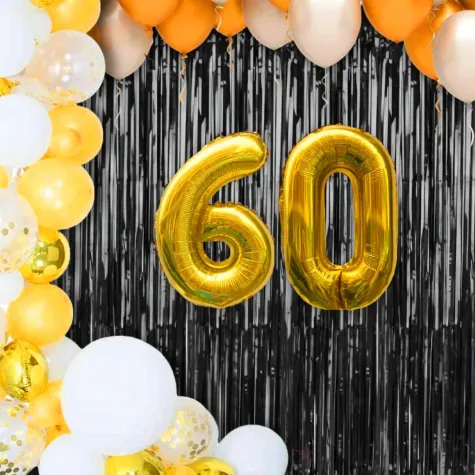 zestaw balonow foliowych liczba 60 zloty 15 dgt 2 szt