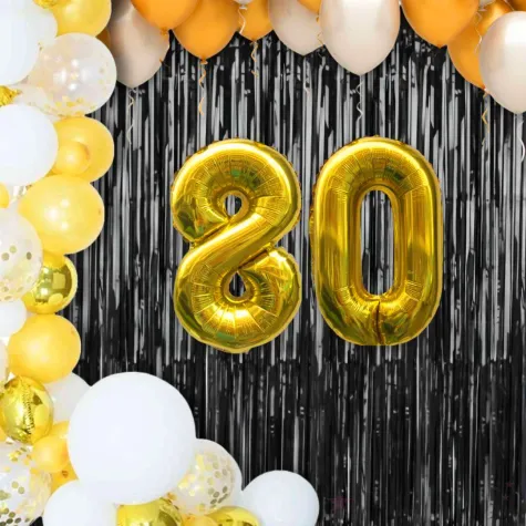 zestaw balonow foliowych liczba 80 zloty 15 dgt 2 szt