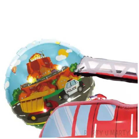 zestaw balonow foliowych straz pozarna fire dept jix 5 szt