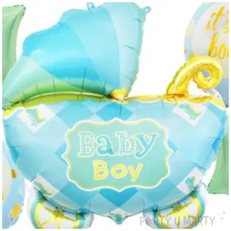zestaw balonow its a boy baby boy wozek niebieski godan 5 szt shp