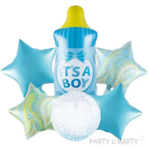 zestaw balonow its a boy butelka mix jix 6 szt shp