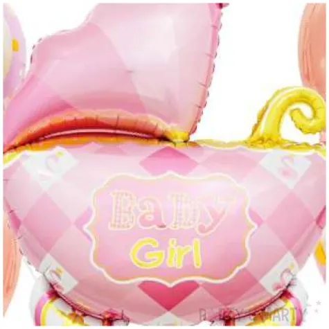 zestaw balonow its a girl baby girl wozek rozowy godan 5 szt shp