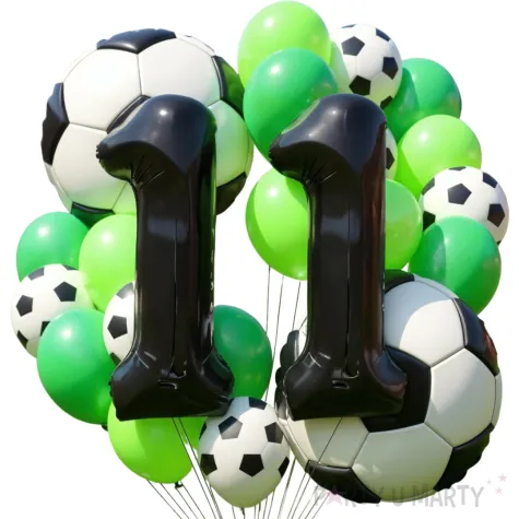 zestaw balonow urodzinowych dla pilkarza 11 urodziny pilka nozna 21 elementow