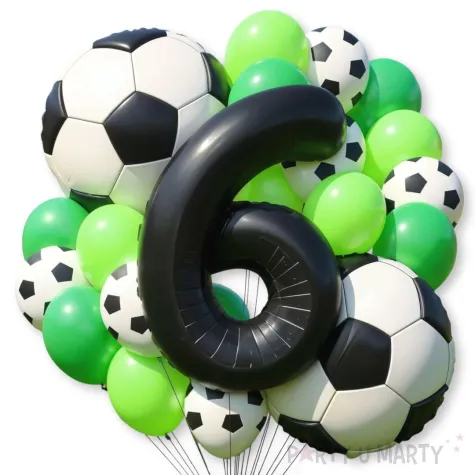 zestaw balonow urodzinowych dla pilkarza 6 urodziny pilka nozna 21 elementow