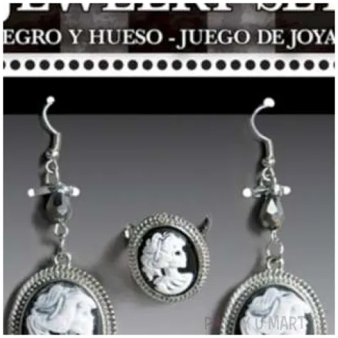 zestaw bizuteria dama szkieletor srebrna amscan