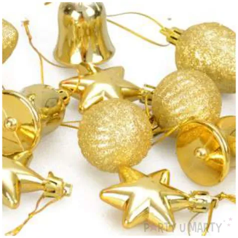 zestaw bombek swiateczny mix 12 zloty arpex