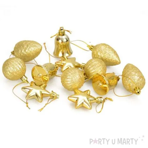 zestaw bombek swiateczny mix 12 zloty arpex