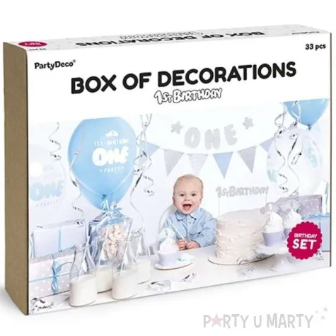 zestaw dekoracji 1st birthday party partydeco