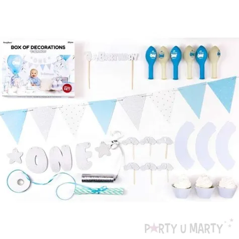 zestaw dekoracji 1st birthday party partydeco