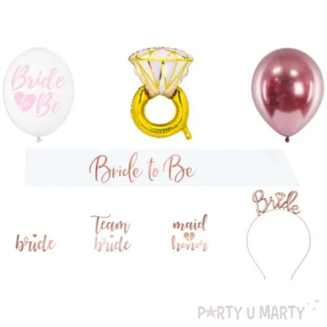 zestaw dekoracji bride to be slubne akcesoria i balony partydeco 23 szt