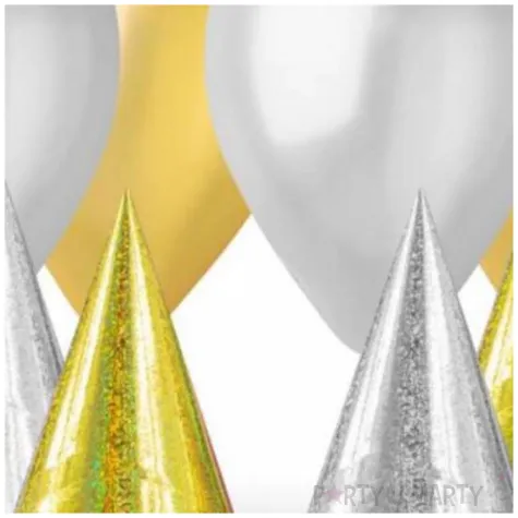 zestaw dekoracji imprezowe czapeczki balony gwizdki mix godan 12 elementow