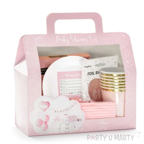 zestaw dekoracji its a girl rozowy partydeco 1kpl