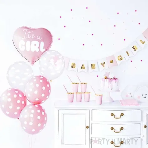 zestaw dekoracji its a girl rozowy partydeco 1kpl