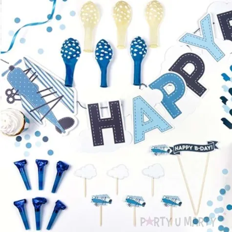 zestaw dekoracji samolocik party partydeco