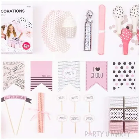 zestaw dekoracji sweets partydeco