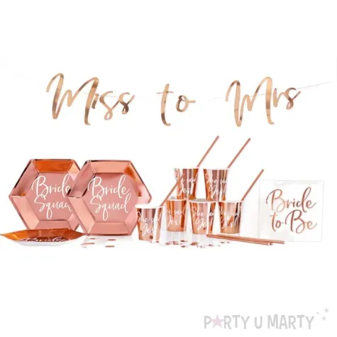 zestaw dekoracji wieczor panienski rozowe zloto partydeco 44 szt