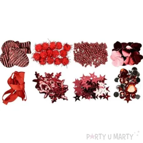 zestaw dekoracyjny boze narodzenie czerwony titanum