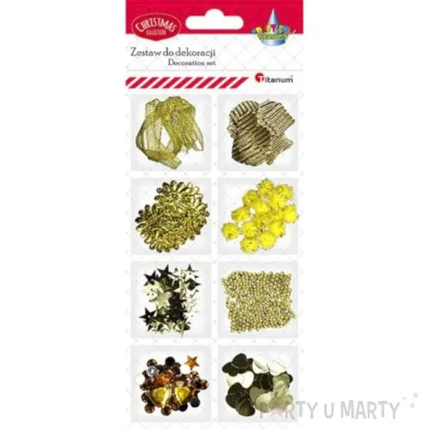 zestaw dekoracyjny boze narodzenie zloty titanum