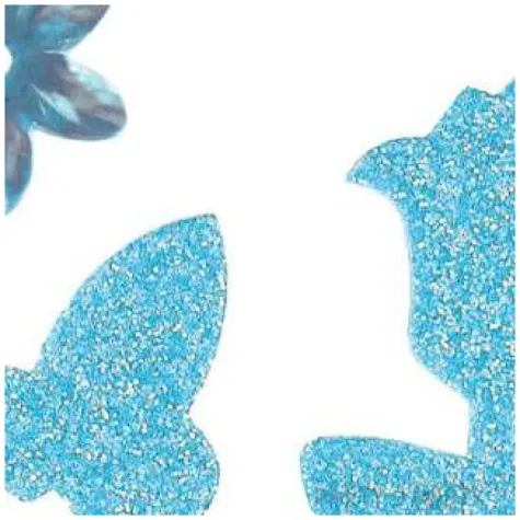 zestaw dekoracyjny naklejki cekiny motyle i kwiaty niebieski titanum