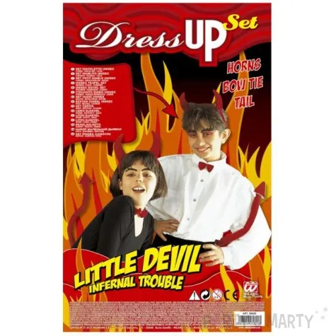 zestaw diabelek opaska muszka ogon czerwony widmann 3 szt