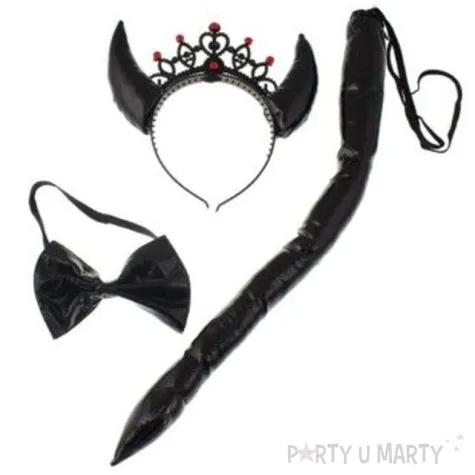 zestaw diabelek z korona czarny