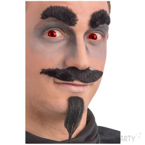 zestaw diabelskie wasy broda brwi czarny carnival toys