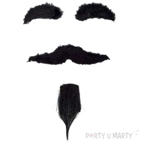 zestaw diabelskie wasy broda brwi czarny carnival toys