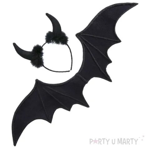 zestaw diablica opaska skrzydla czarny widmann 2 szt