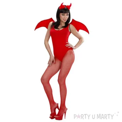 zestaw diablica opaska skrzydla czerwony widmann 2 szt